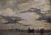 Richard Parkes Bonington View of the Lagoon Near Venice oil